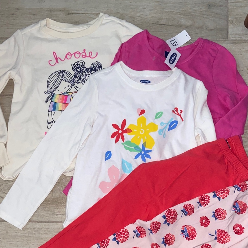 GAP Girls Spring 5T Clothing Bundle Long Sleeve Long Pants Sweatshirt New